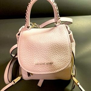 MICHAEL KORS- Viv Extra-small Pebbled Leather Backpack- Pink
